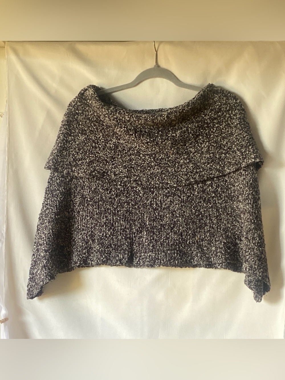 White House Black Market Vintage Boucle Knit Cowl Neck Poncho Sweater S
